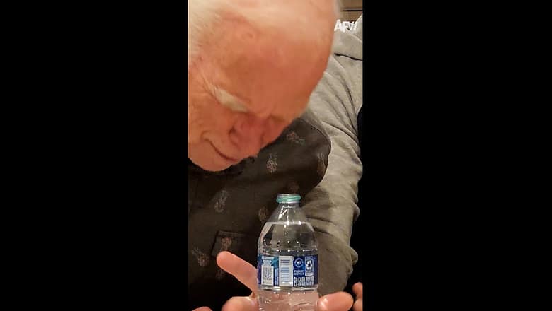 Grandpa is never too old for pranks! #bottleprank #reaction #prank