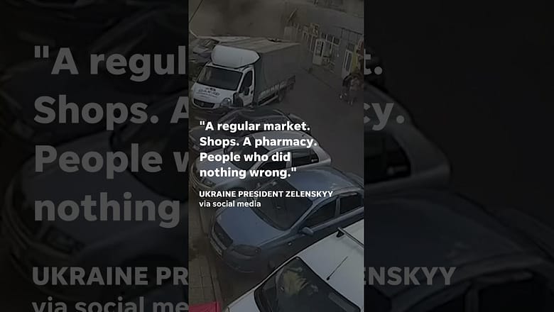 Russian missile kills 17 in Ukraine market as US pledges $1B in aid #Shorts