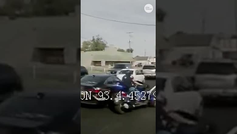 Bus driver’s dash cam captures moment woman falls off motorcycle #Shorts
