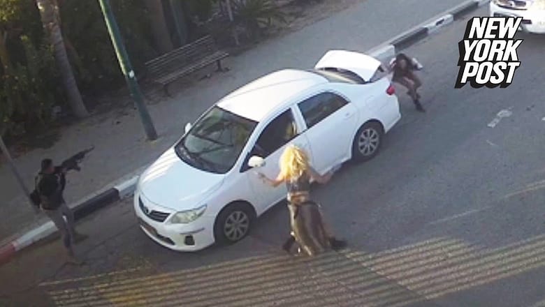 Chilling video captures Israeli women dodging bullets as local forces confront Hamas terrorists
