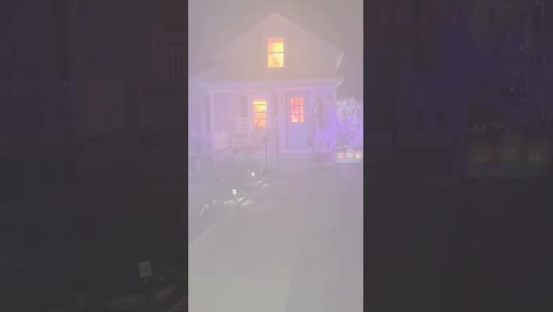 Flaming halloween decorations prompt response from fire department #Shorts