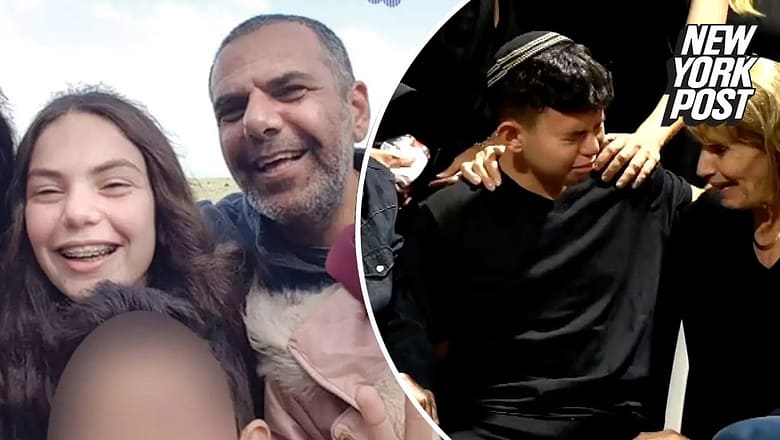 Heartbreaking moment Israeli teen survivor lays to rest entire family killed by Hamas
