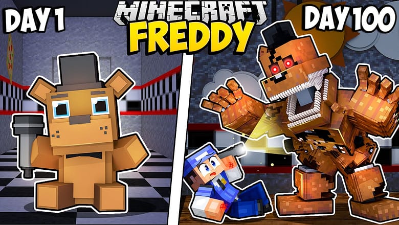 I Survived 100 Days as FREDDY FAZBEAR in Minecraft