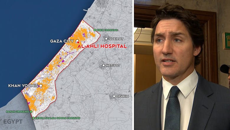 PM Trudeau calls reported airstrike at hospital in Gaza ‘horrific’ and ‘unacceptable’