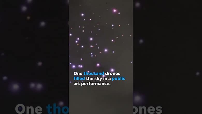 Watch as 1,000 drones mimic birds in a digital aerial art performance #Shorts