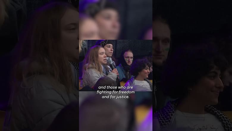Man interrupts Greta Thunberg on stage during climate protest #Shorts