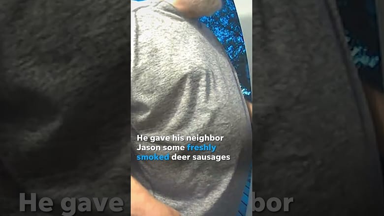 Man’s sweet ‘smoked sausage’ gesture towards neighbor goes viral for all the right reasons #Shorts