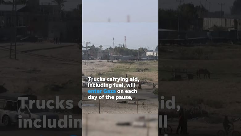 Trucks carrying aid, fuel enter Gaza during temporary cease-fire #Shorts