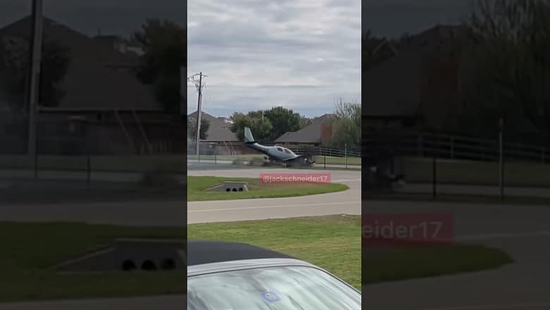 Watch: Small plane crashes into car after overshooting runway #Shorts