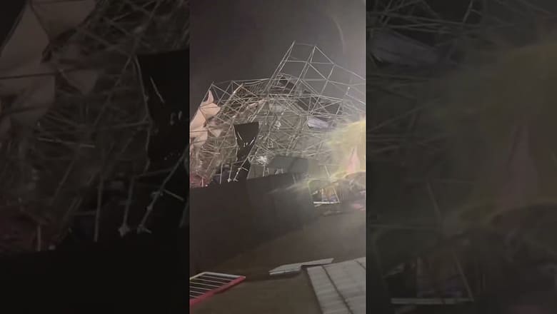 Crowds go running after strong winds cause chaos during music festival #Shorts