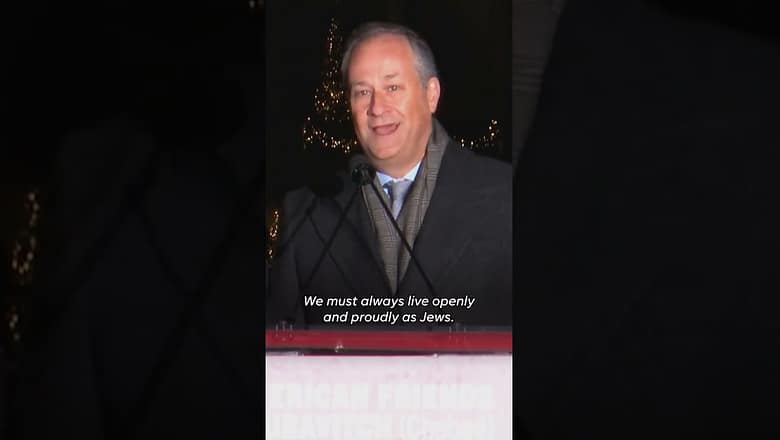 Doug Emhoff speaks at annual National Menorah lighting ceremony #Shorts