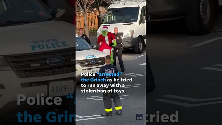 Grinch captured, Christmas saved during holiday skit #Shorts