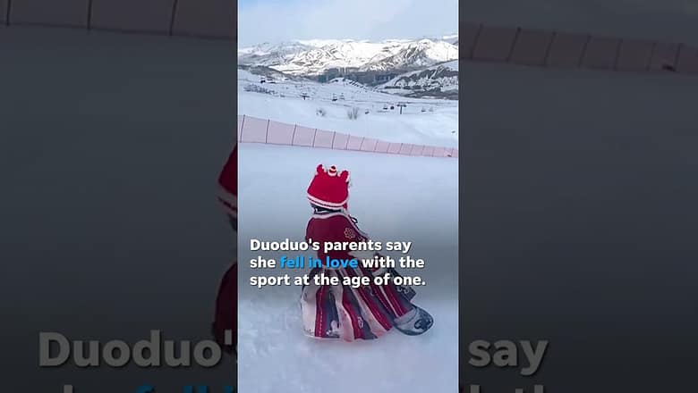 Hit the slopes with an impressive four-year-old prodigy #Shorts