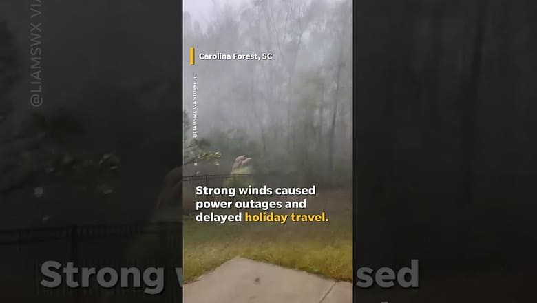 Powerful storm causes power outages, delays holiday travelers #Shorts