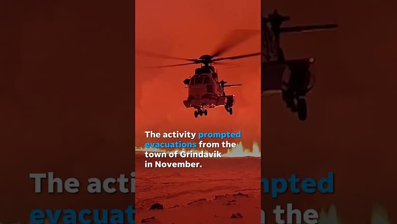 Watch: Volcano erupts in Iceland after earthquake, lava spews #Shorts