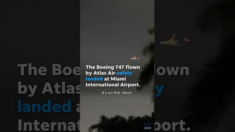 Cargo plane lands safely after sparks shoot from engine during flight #Shorts