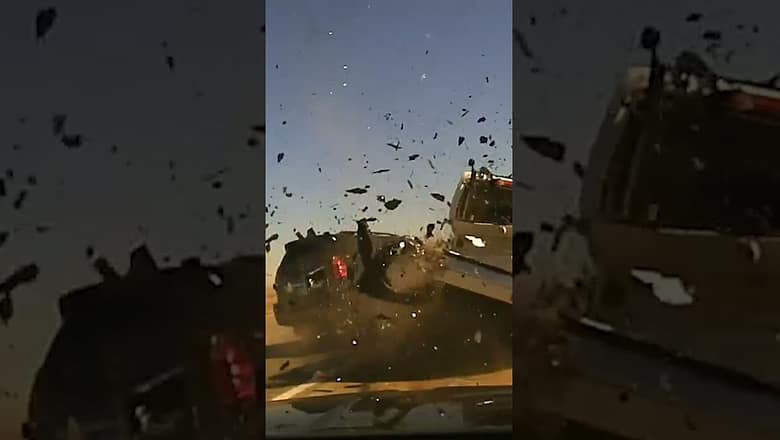 Dashcam: Trooper survives shocking crash during traffic stop #Shorts