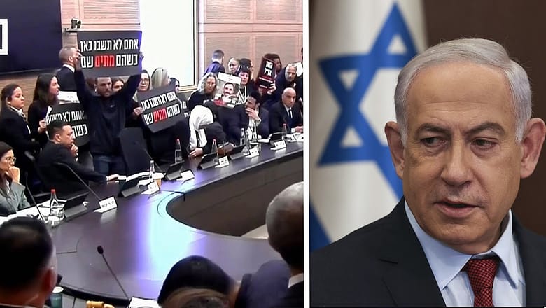 Families of hostages storm Israeli parliament as Netanyahu refuses deal