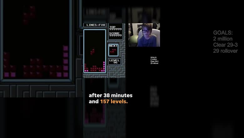 ‘I can’t feel my fingers’: 13-year-old Tetris winner react after beating classic game #Shorts