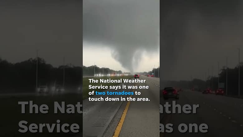 Tornado darkens Florida sky near Interstate 95, captured in dramatic video #Shorts