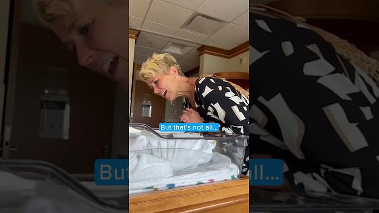 Two women shocked to discover the names of their twin grandchildren | Humankind #shorts #goodnews