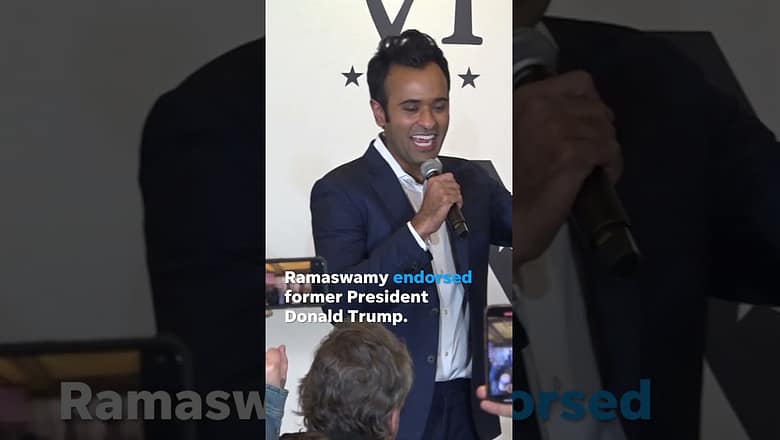 Vivek Ramaswamy drops out, endorses Donald Trump for president #Shorts
