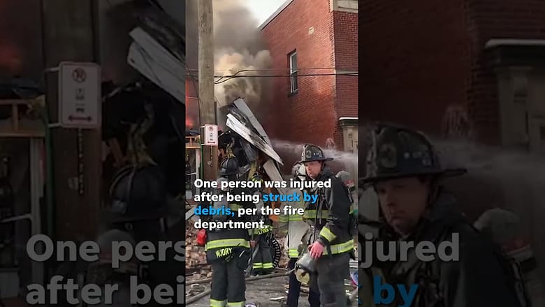 Watch: Gas leak causes explosions near day care center #Shorts