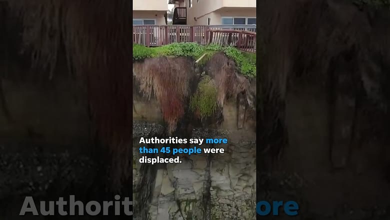 Cliff erosion from California storms prompts evacuations #Shorts