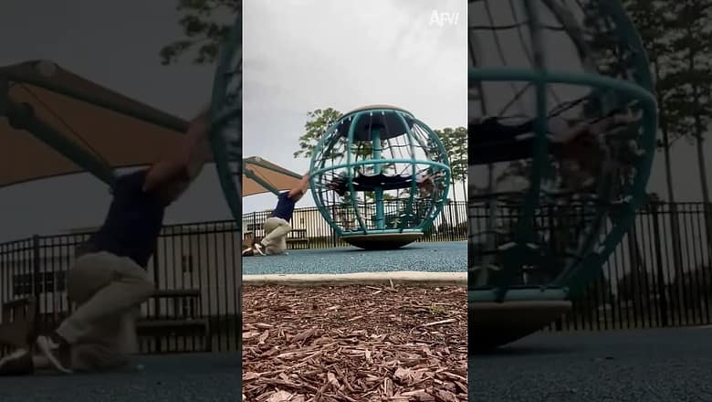Down goes dad!! ? #DadJoke #Funny #PlayGround #Shorts