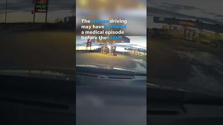 Gas pump explodes after truck crashes, no injuries #Shorts