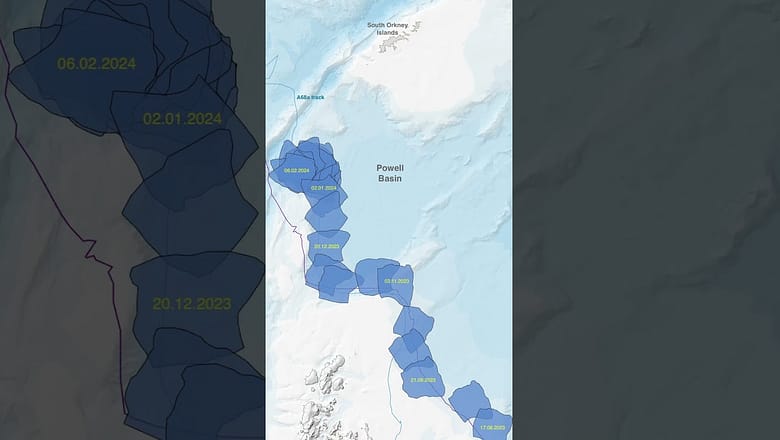 Giant iceberg twirls away from place it was stuck for 30 years #Shorts