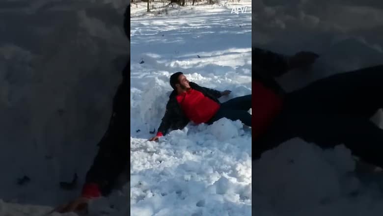 Ice Fall Fail! ?☃️ #Snowman #Fail #Funny #shorts