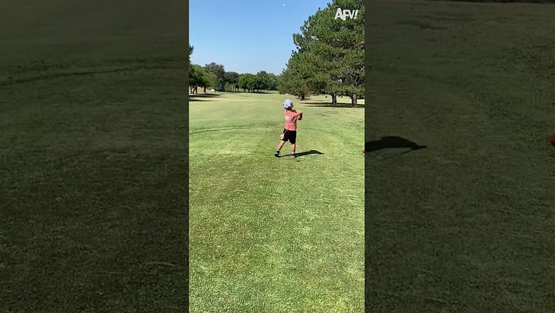 Maybe a little too much swing ??️#Golf #kid #Funny #shorts