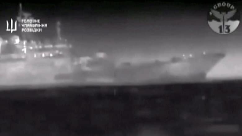 Video shows Ukraine’s drones hit Russian ship in Black Sea