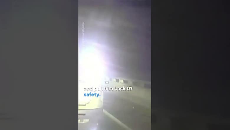 Watch deputy save K-9 partner after he jumped over bridge railing #Shorts