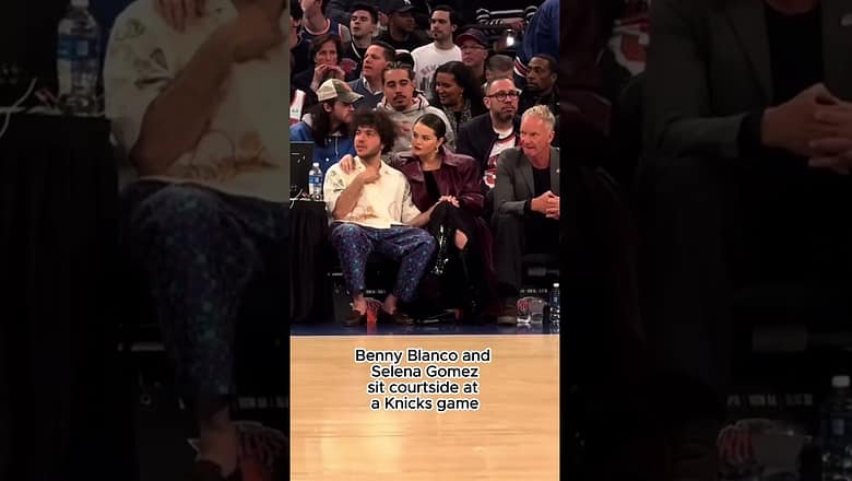 Benny Blanco and Selena Gomez Sitting COURTSIDE at Knicks Game