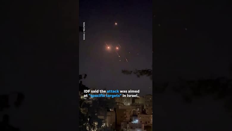 Explosions spotted in the sky as Iran launches drones against Israel #Shorts