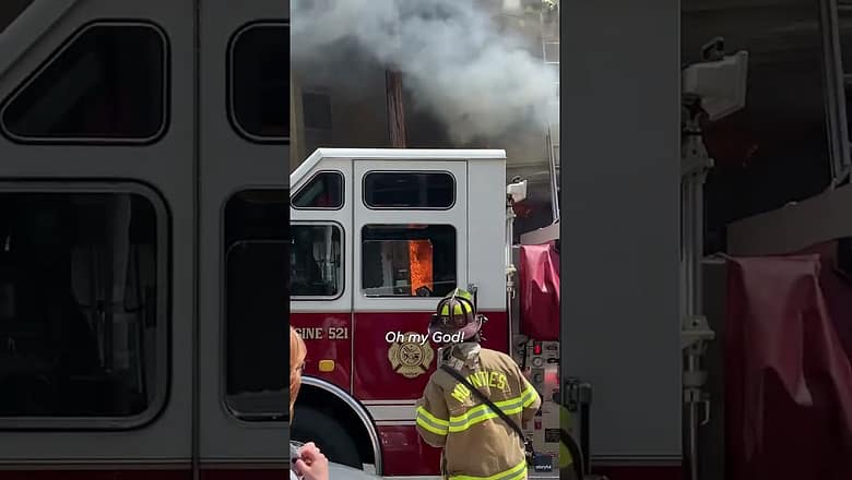 Heroic neighbor rescues two from housefire that displaced 19 #Shorts