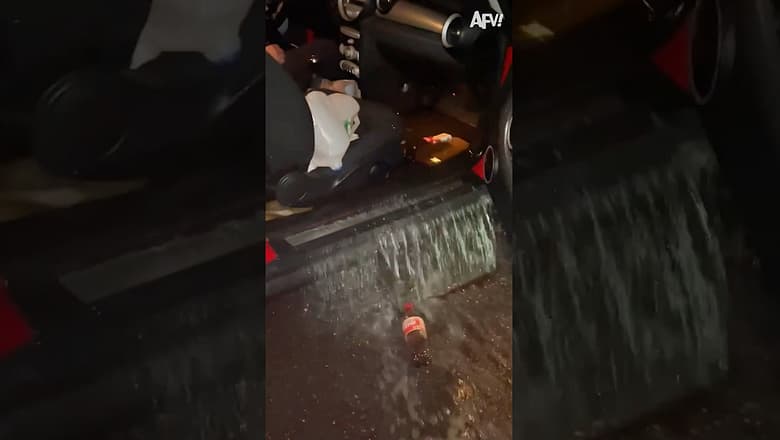 It’s just a little water… ? #shorts #fail #funny #car #water