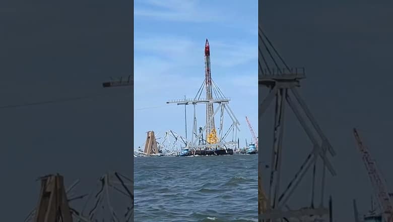 Large portion of Baltimore bridge removed as FBI investigates collapse #Shorts