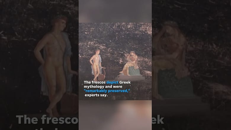 New Pompeii excavation unveils rare, well preserved ancient paintings #Shorts
