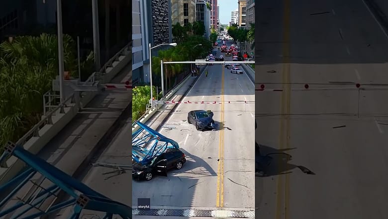 Videos show aftermath of deadly partial crane collapse in Florida #Shorts