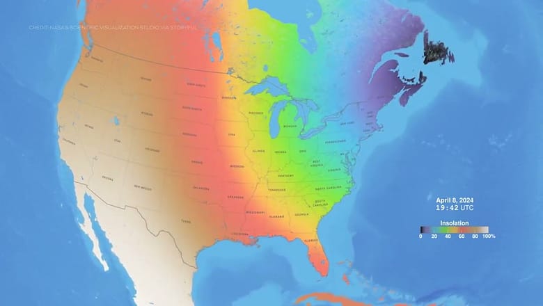 WATCH: Animation shows solar eclipse path of totality across North America