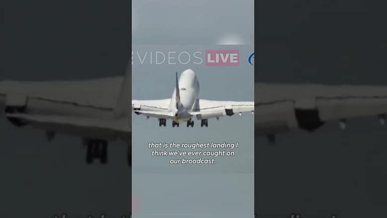 Watch: Boeing plane make a rough touch-and-go landing #Shorts