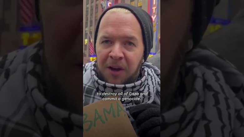 Watch: Pro-Palestinian protesters interrupt Biden event with Obama #Shorts