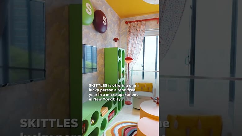 Candy maker promotes new product with rainbow-filled micro-unit giveaway #Shorts