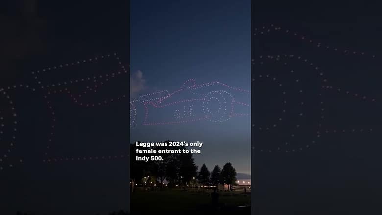 Katherine Legge, only Indy 500 female entrant, honored during drone show #Shorts