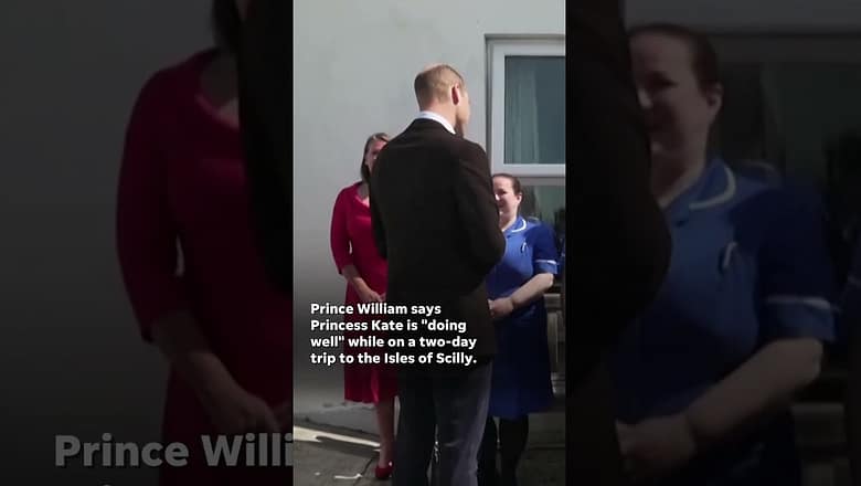 Prince William gives update on Princess Kate after cancer diagnosis: ‘She’s doing well’ #Shorts