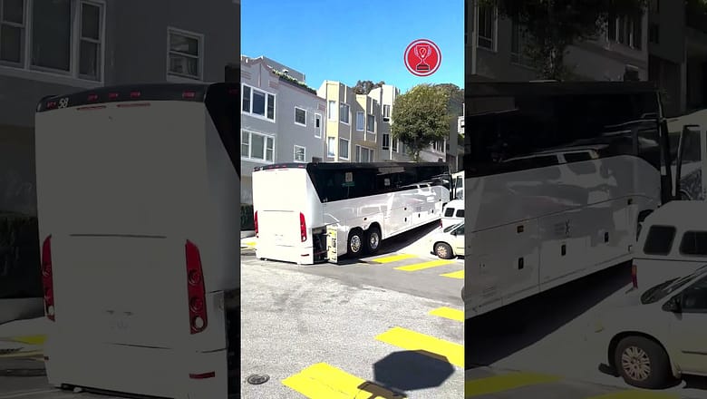 bus gets stuck on a hill