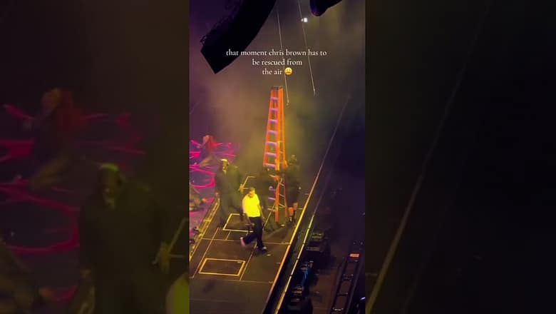 Chris Brown Gets Stuck SUSPENDED in Midair While Performing During New Jersey Concert